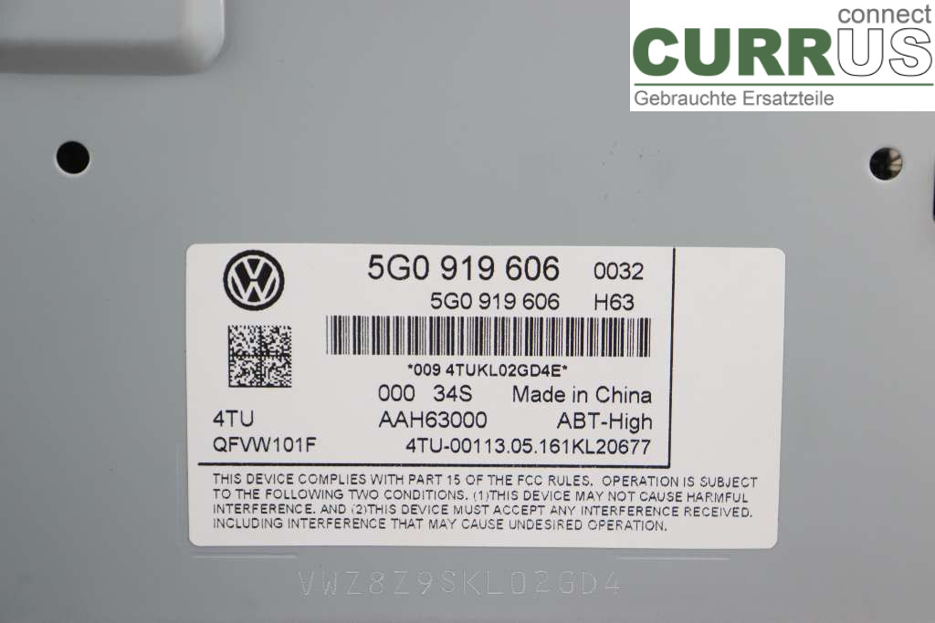 VW TIGUAN 16-24 Radio CD / Multimedia panel 5G0919606 2,0TDI 190HK