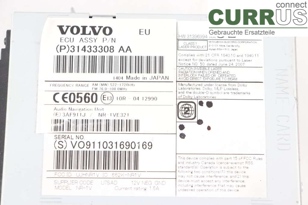 VOLVO XC60  14-17 Radio CD / Multimedia panel 36050656 d4 2,4 133kw