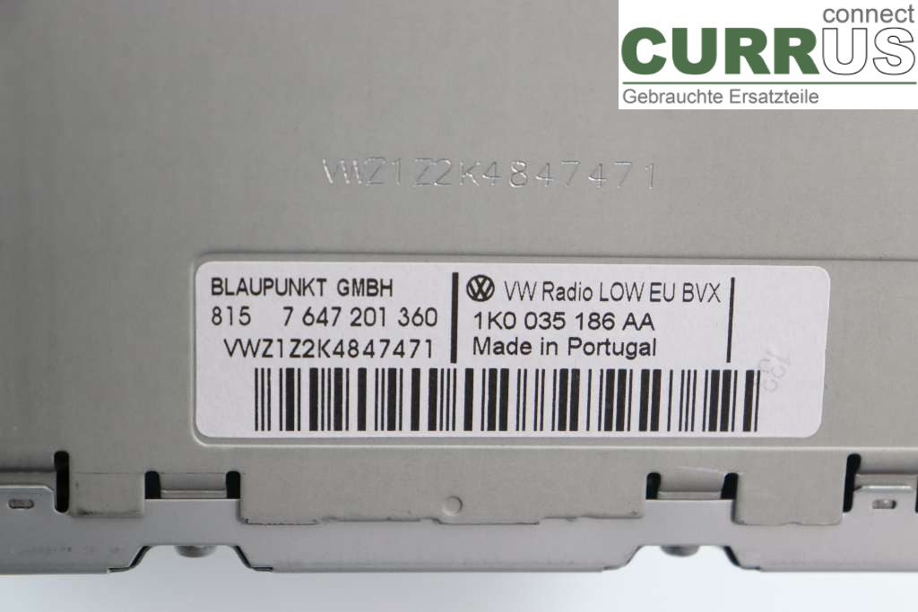 VW CADDY  11-15 Radio CD / panel multimedialny 1K0057187AX 1.6TDI