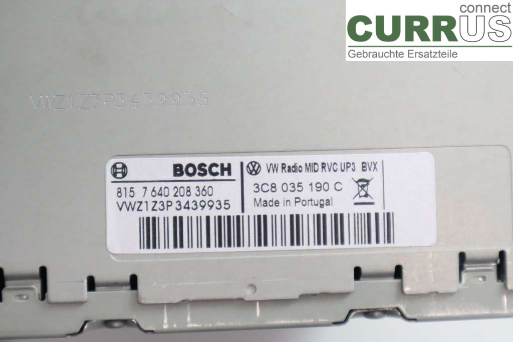 VW TIGUAN 07-16 Radio CD /Multimediapanel 3C8035190CX 1.4TSI 160HK