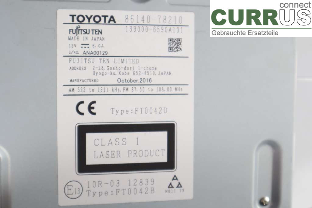 LEXUS NX 300h 15- Radio CD / multimediepanel 86140-78210 2.5I 155HK