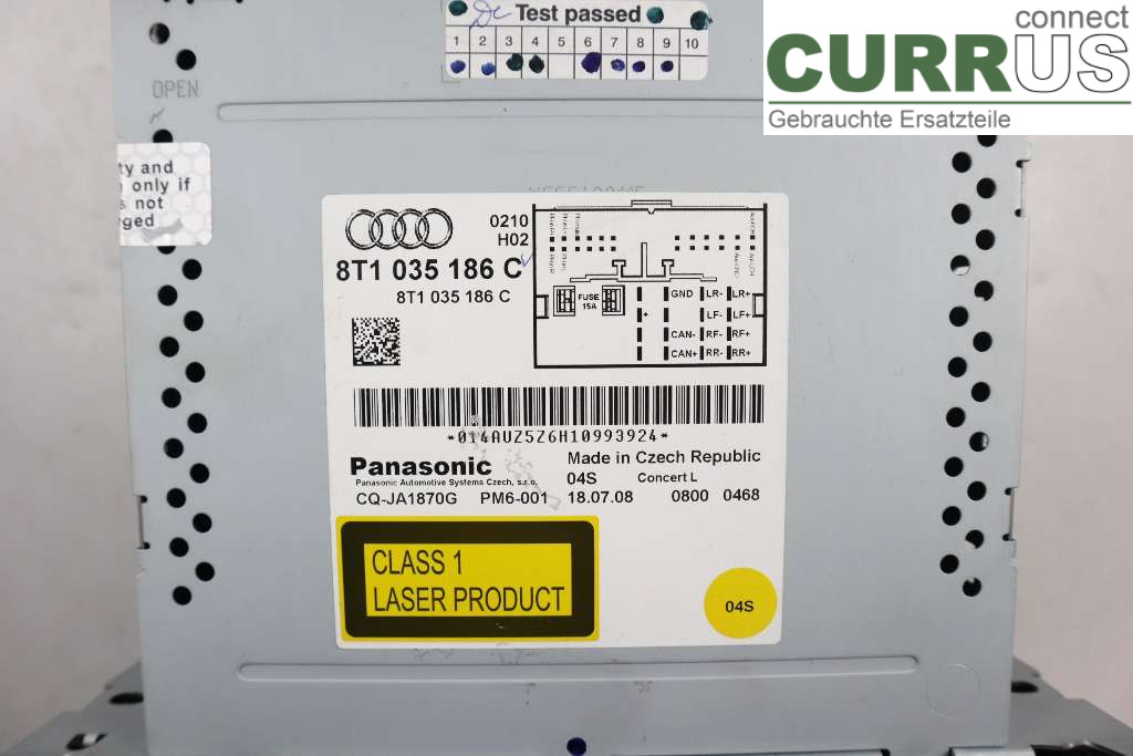 AUDI A4/S4  08-11 Radio CD / Multimedia panel 8T1057186CX 1,8tfsi