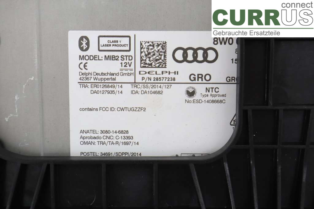 AUDI A4/S4  B9 16-19 Radio CD / Multimedia panel 8W0035824C 2.OTDI