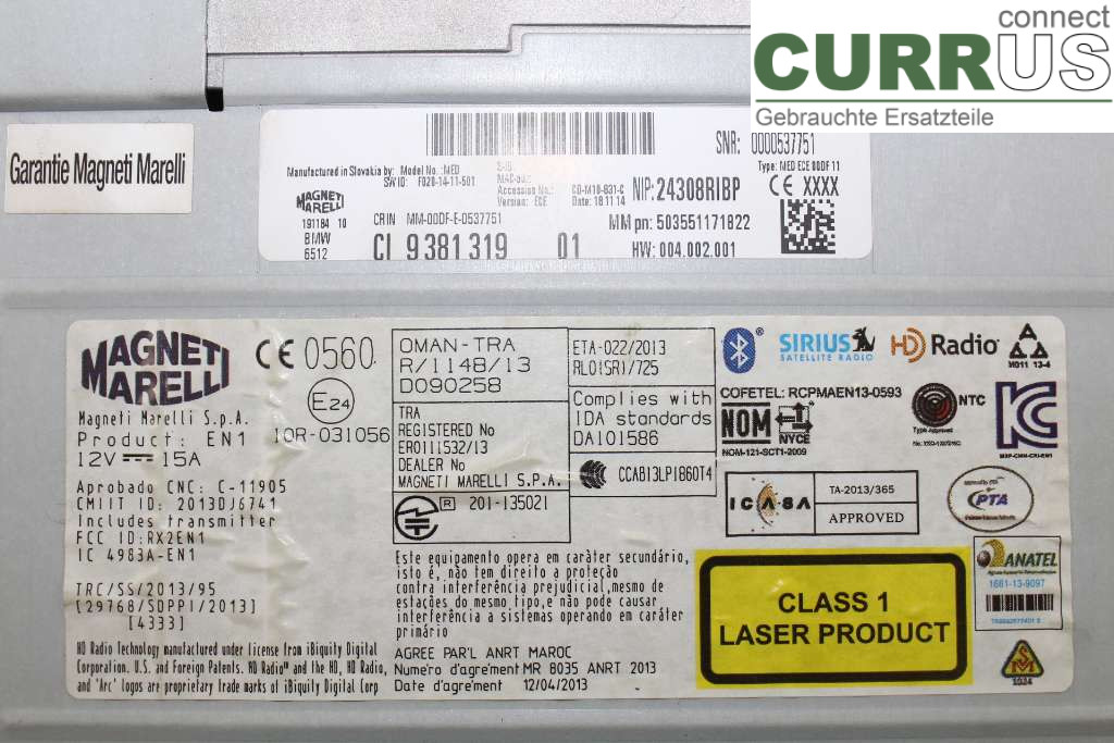 BMW 3 F30/F31/F80    12-19 Radio CD / Multimedia panel 65128791780 2,0D 184HK