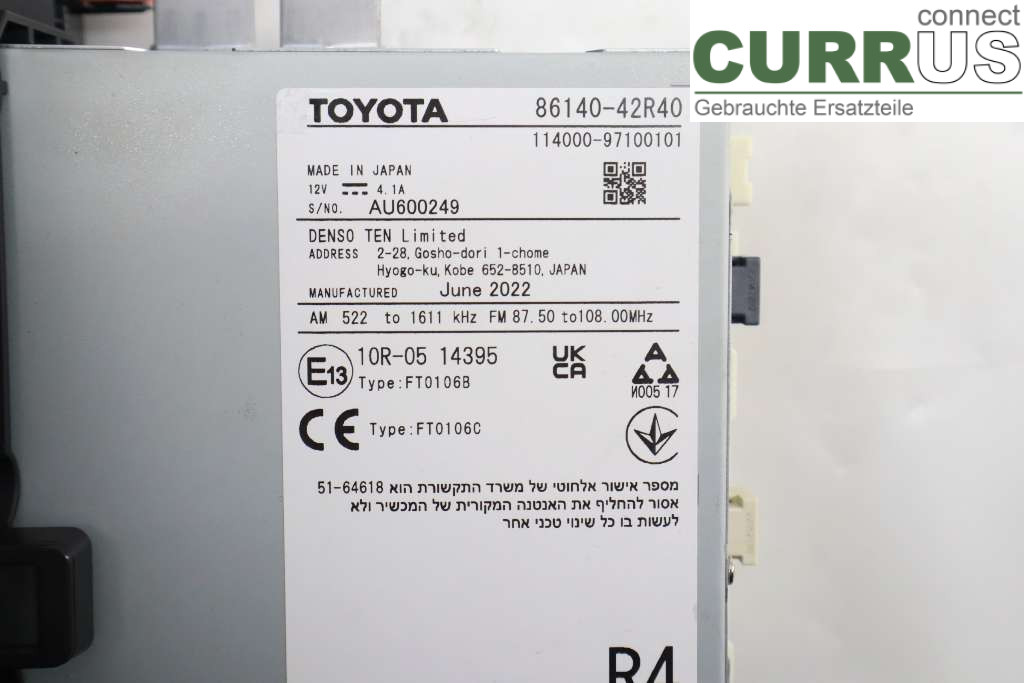 TOYOTA RAV4  19- car-part-types.display 86140-42R40 2.5I HYBRID