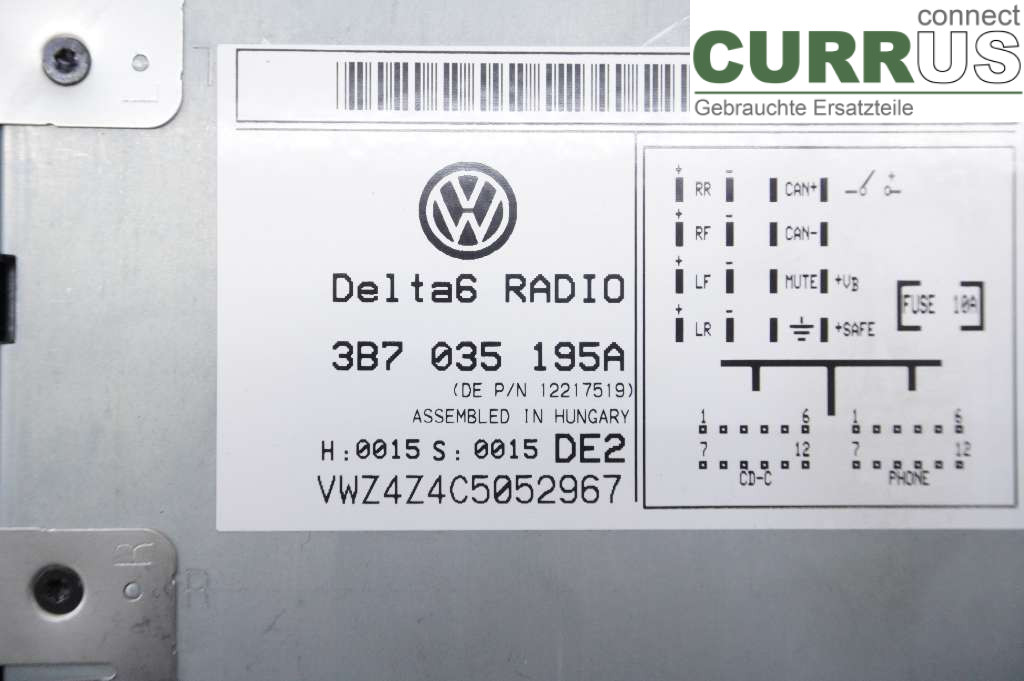 VW PASSAT      01-05 Radio CD / Multimedia panel  AWT