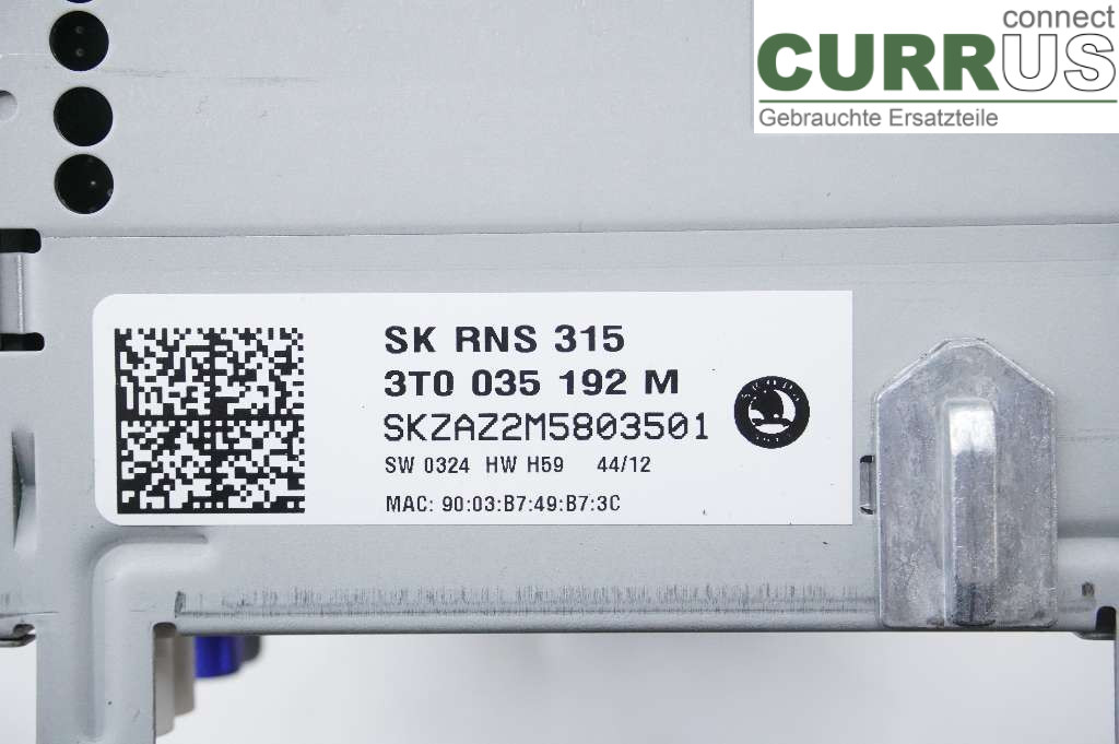 SKODA OCTAVIA    05-13 Radio CD / panel multimedialny 3T0035192F CFHC