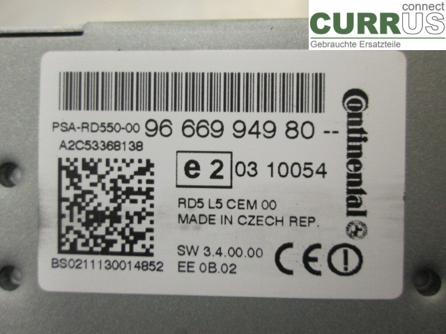 CITROEN C4 II  11-18 Radio CD / panel multimedialny 1613842780 1,6 9HR