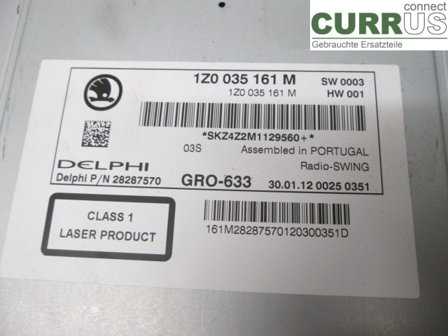 SKODA OCTAVIA    05-13 Radio CD / Multimedia panel 1Z0035161M 1,8 TSI CDAA