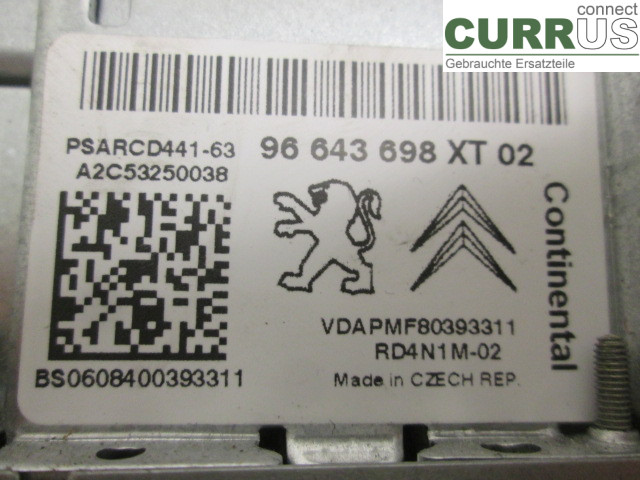 CITROEN C3    05-10 Radio CD / Multimedia panel 16077504XT 9HZ 1,6HDI