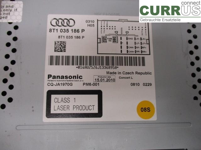 AUDI A4/S4  08-11 Radio CD / Multimedia panel 8T1057186PX CDNB