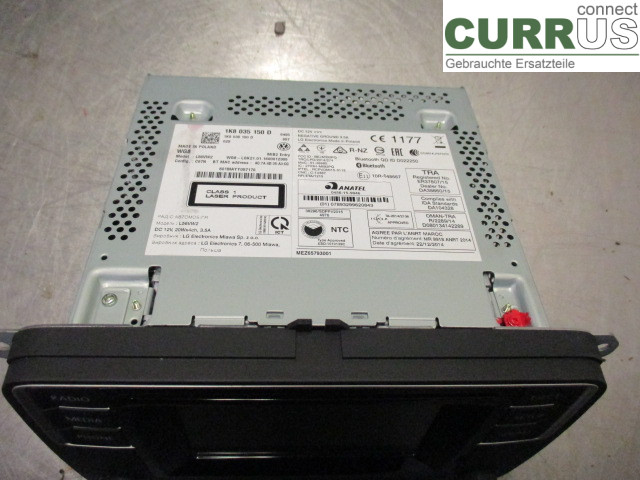 VW CADDY  16-20 Radio CD / panneau multimédia 1K8035150D 2,0 DFSD