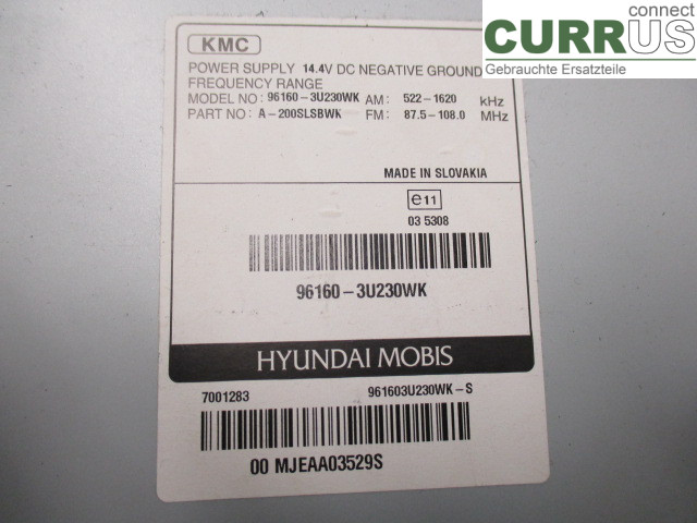 KIA SPORTAGE (SL) 11-15 Radio CD / Multimedia panel 961603U230WK D4HA