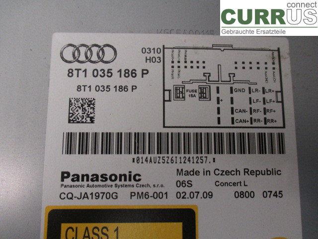 AUDI A4/S4  08-11 Radio CD / Multimedia panel 8T1057186PX CDNB 2,0