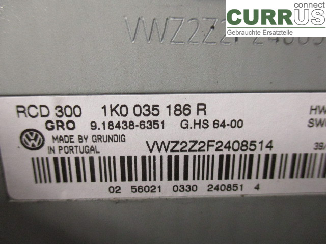 VW PASSAT      05-10 Radio CD / Multimedia panel  BVY 2,0