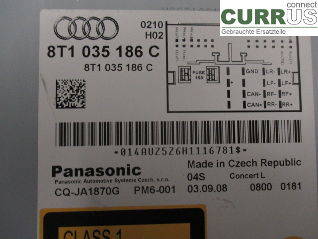 AUDI A4/S4  08-11 Radio CD / panneau multimédia 8T1057186CX CDHB