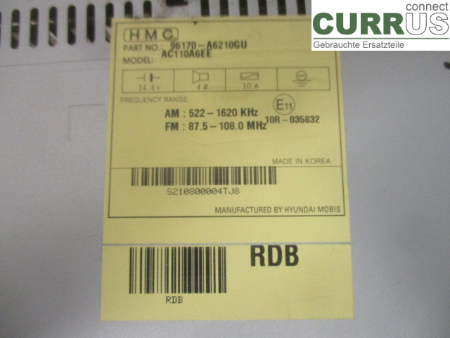 HYUNDAI i30   13-16 Radio-CD-/Multimedia-Panel 96170A6210GU D4FB