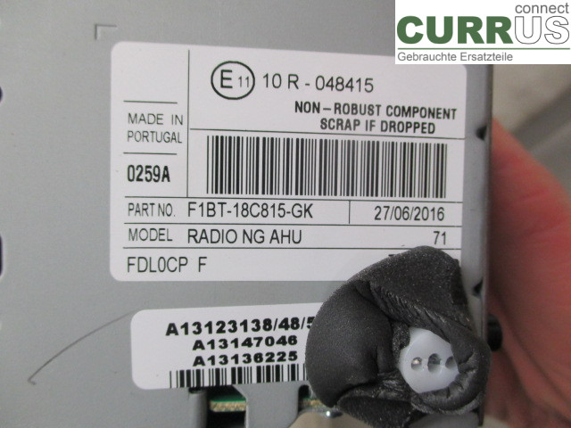 FORD TRAN./TOURN CONNECT 13- Radio CD /Multimediapanel 2034072 XWGB