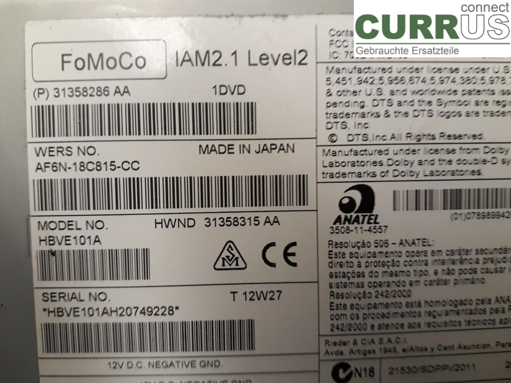 VOLVO V60 11-13 Radio CD / panel multimedialny 36050581 D5244T17