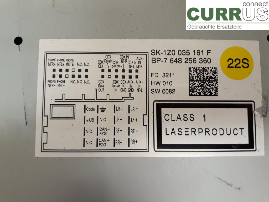SKODA OCTAVIA    05-13 Radio CD / Multimedia panel 1Z0035161M CBZB
