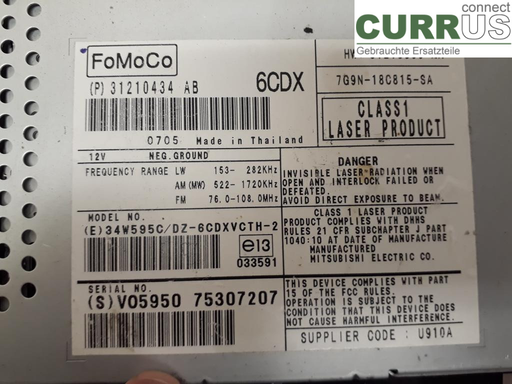 VOLVO S80      07- 13 Radio CD / Multimedia panel 36050931 B6304T2