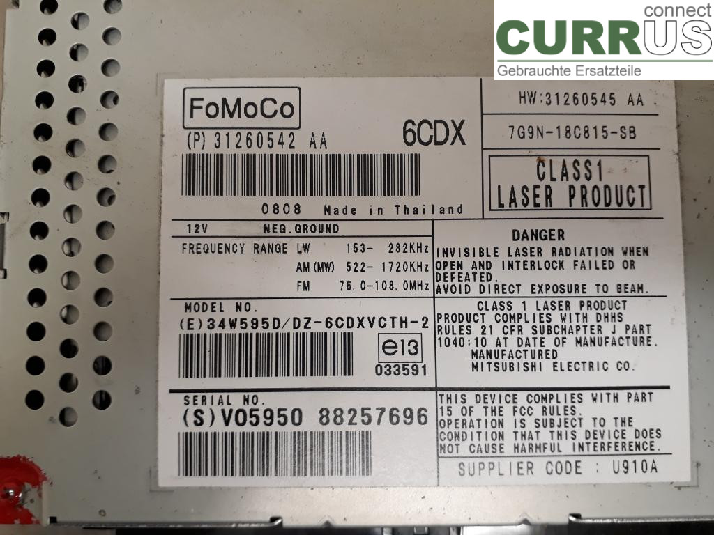 VOLVO V70      08-13 Radio CD / Multimedia panel 36050931 B5254T8