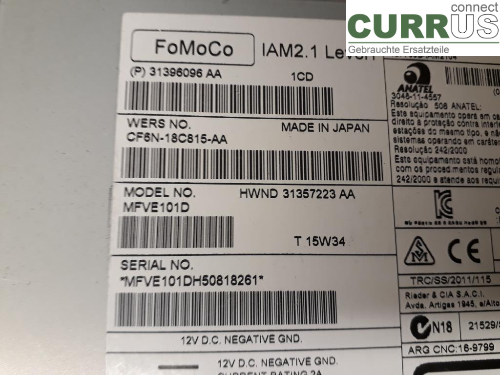 VOLVO V40  12-19 Radio CD /Multimediapanel 36050605 D4204T8
