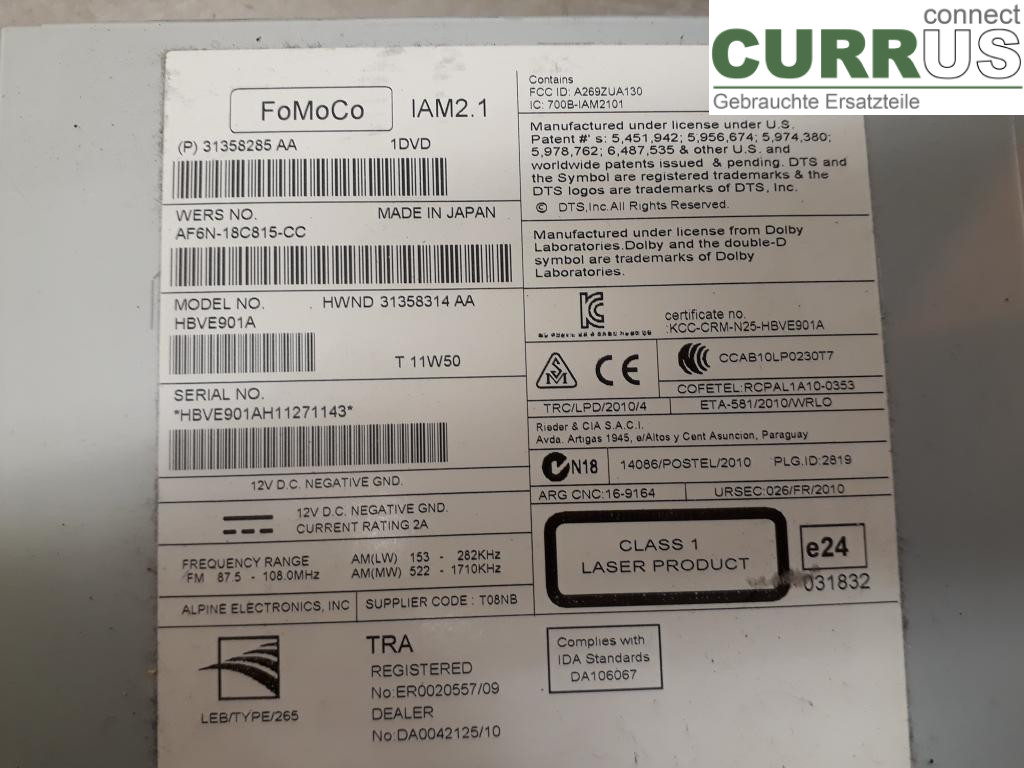 VOLVO V70      08-13 Radio CD / Multimedia panel 36050580 D4162T