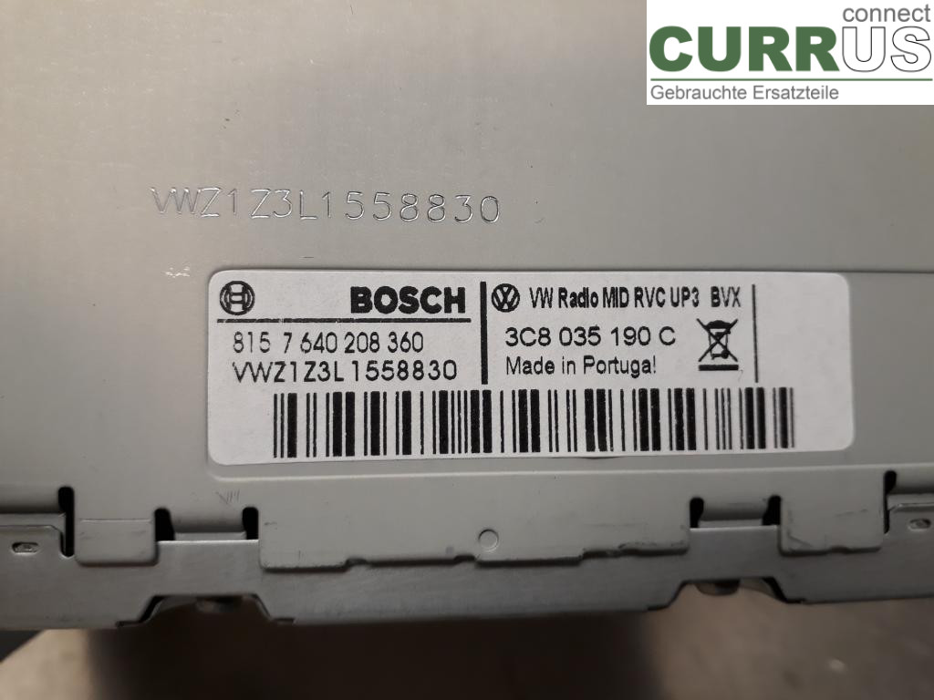 VW PASSAT  11-14 Radio CD / multimediepanel 3C8057190CX CDGA