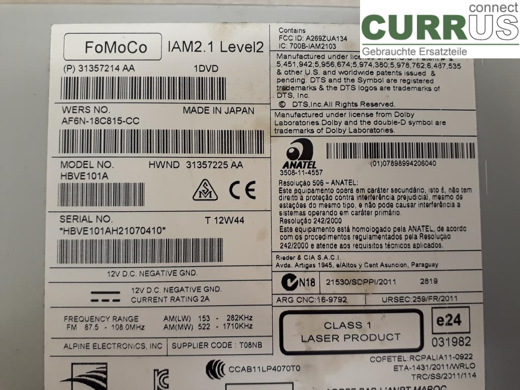 VOLVO V70      08-13 Radio CD / Multimedia panel 36050606 D5244T17