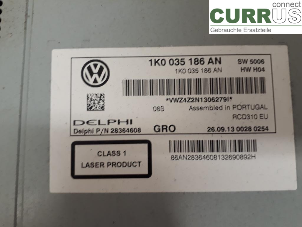 VW CADDY  11-15 Radio CD / panel multimedialny 1K0057187NX CAYD