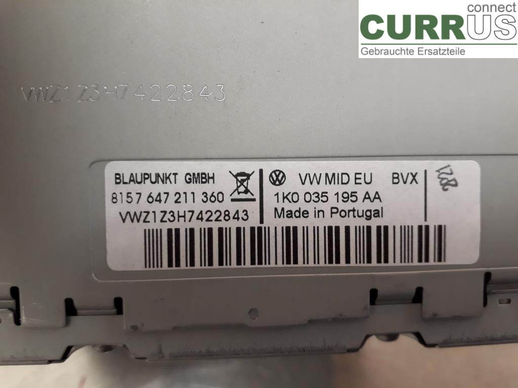 VW TIGUAN 07-16 Radio CD / Multimedia panel  CBAB