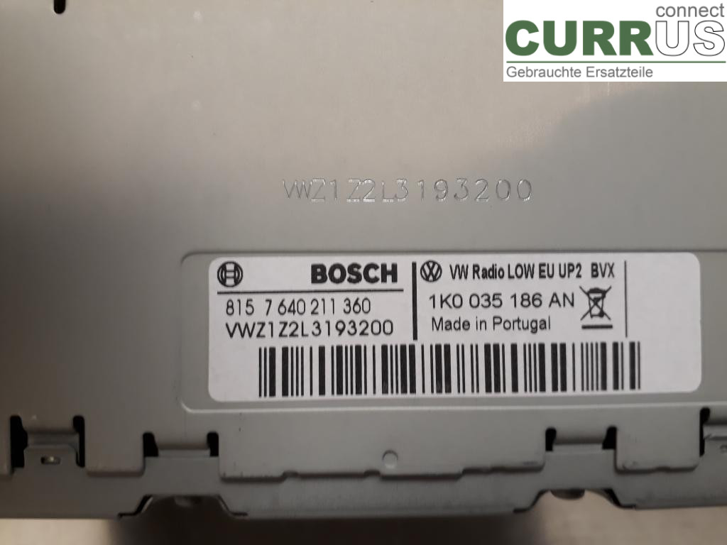 VW CADDY  11-15 Radio CD / panel multimedialny 1K0057187NX CBZB