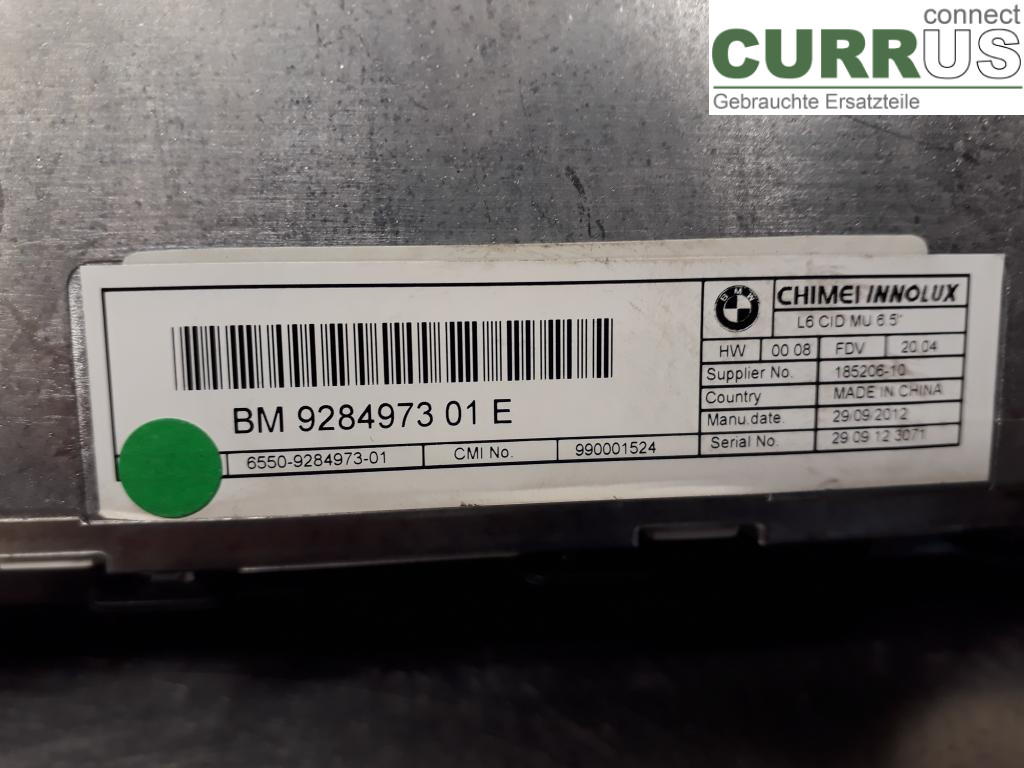 BMW F10/F11/F18  09-17 Kontrolskærm 65509284973 N47-D20C