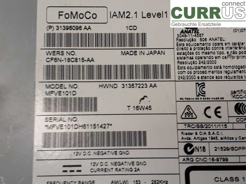 VOLVO V40  12-19 Radio CD / Multimedia panel 36012367 D4204T8