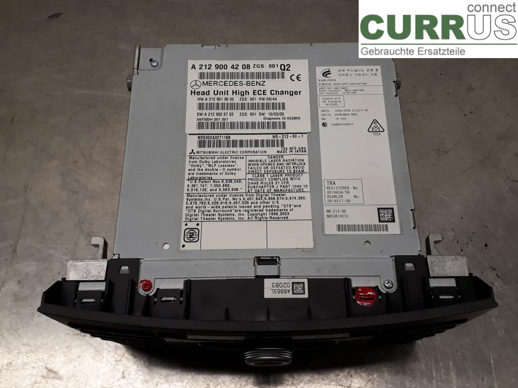 MB E-KLASS (W212) 09-16 Radio CD / Multimedia panel A2129004612 M271.860