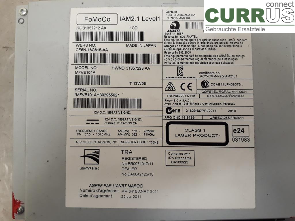 VOLVO XC70   08-13 Radio CD / Multimedia panel 36050605 D5244T15