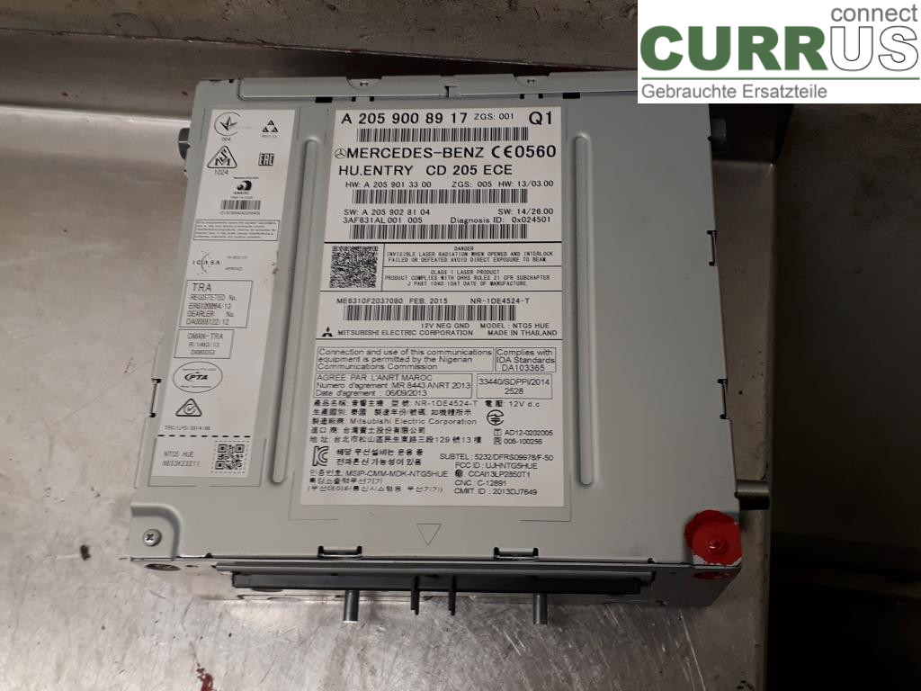 MB C-KLASS (W205)  14- Radio CD /Multimediapanel A2059008917 OM651.921