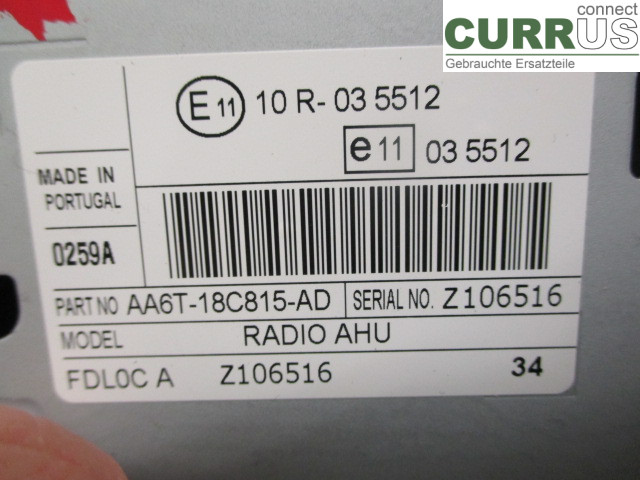 FORD FIESTA     09-12 Radio-CD-/Multimedia-Panel 2044327 SNJB