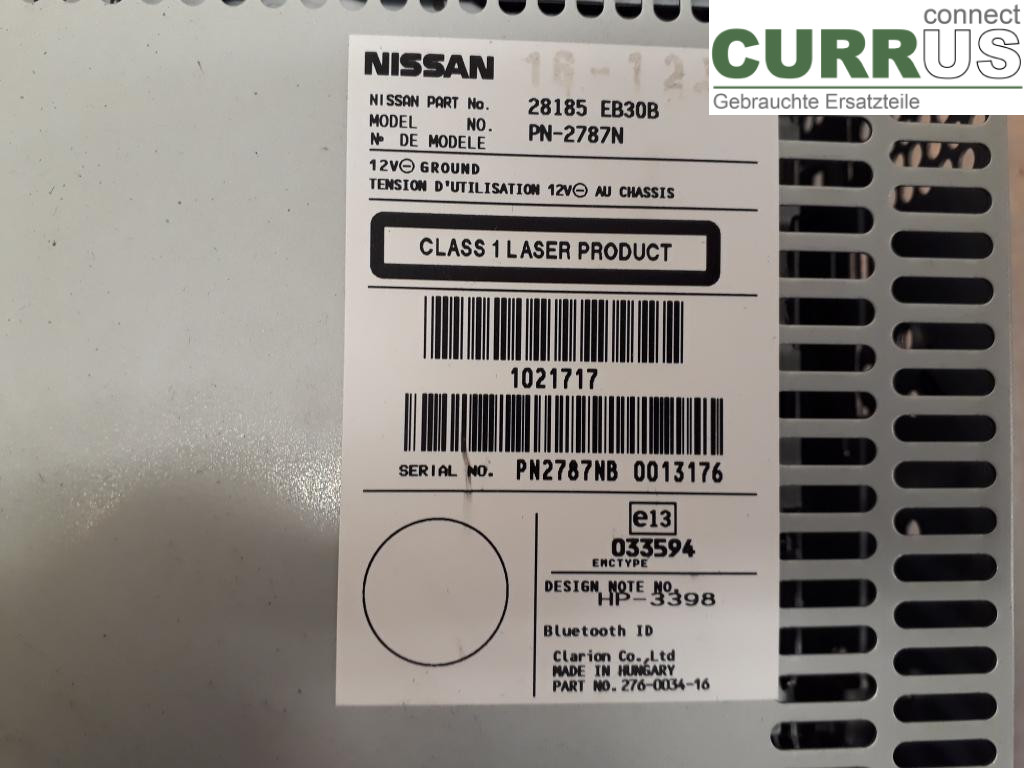 NISSAN NAVARA    05- Radio CD / Multimedia panel 28185EB30B YD25DDTI