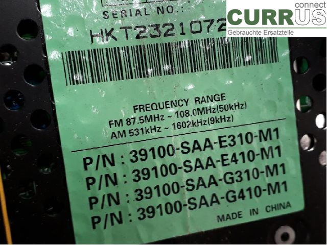 HONDA JAZZ     02-08 Radio CD / Multimedia panel 39100-SAA-G41ZA L13A1