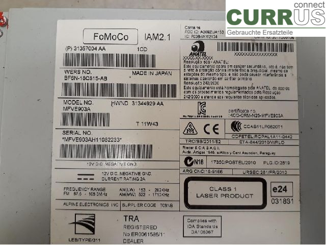 VOLVO V60  11-13 Radio CD / Multimedia panel 36050605 D4162T