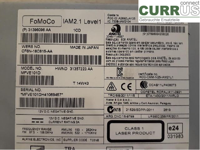 VOLVO V40  12-19 Radio CD / Multimedia panel 36050605 B4164T4