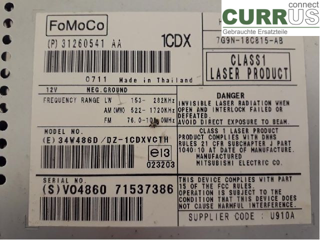VOLVO V70      08-13 Radio CD / Multimedia panel 36050929 D5244T4