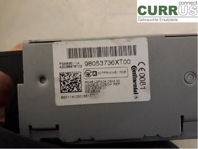 TOYOTA PROACE I  13-16 Radio CD /Multimediapanel SU001-A2751 4WZ-FTV