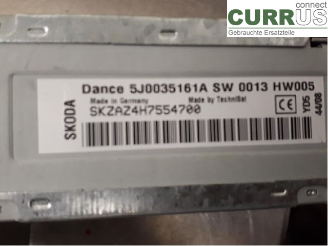SKODA FABIA         07-14 Radio CD / panneau multimédia AAO700002X BZG
