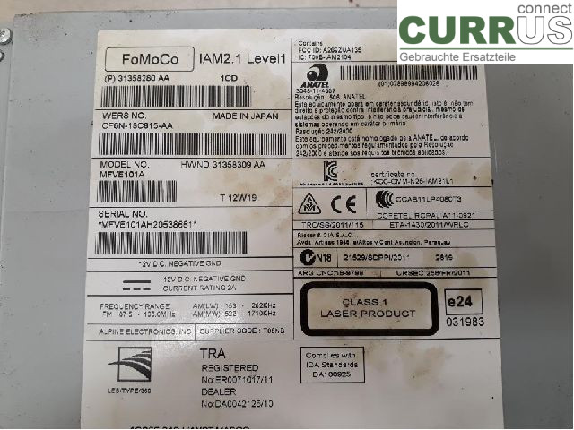 VOLVO V40  12-19 Radio CD / Multimedia panel 36050605 D5204T6