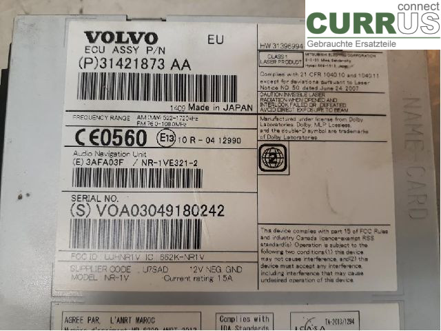 VOLVO V40  12-19 Radio CD / Multimedia panel 36050656 D5204T6