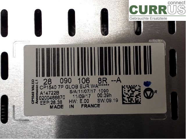 RENAULT MEGANE IV  16-23 Radio CD / panel multimedialny 281155898R H5F-408