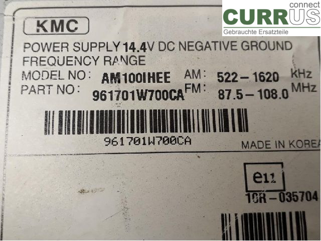 KIA RIO  12-16 Radio CD /Multimediapanel 961701W700CA G4FA